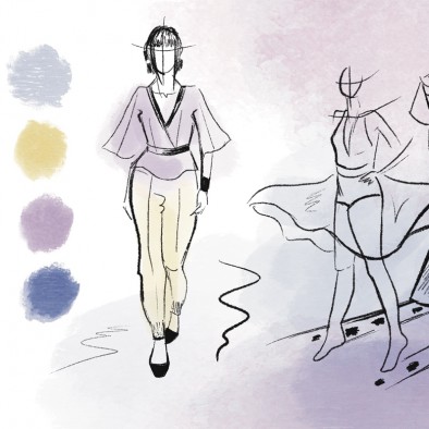 Ilustración de vestuario con Agustina Blumetti y Gabriela Gugliottella